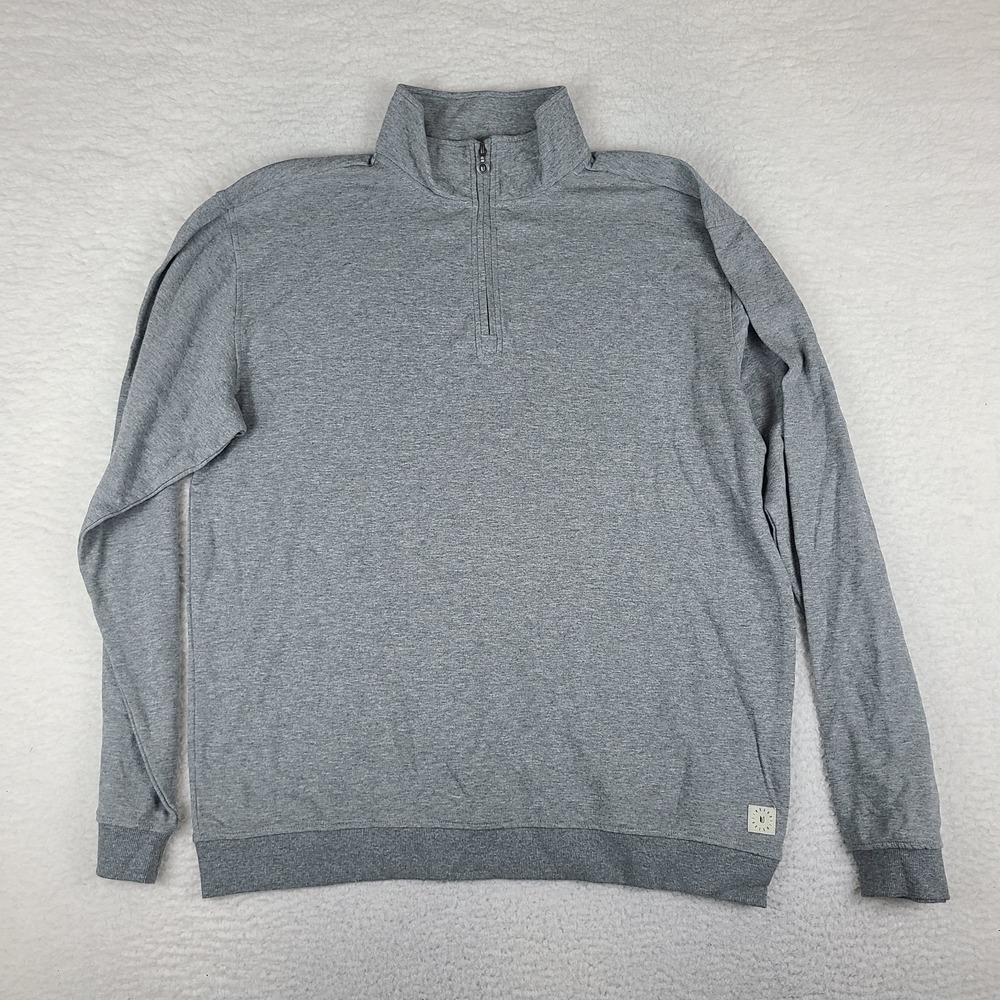 Linksoul Sweater Mens 2XL XXL Gray Solid Quarter Zip Sweatshirt LS4100
